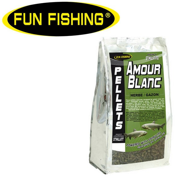 FUN FISHING AMOUR BLANC HERBE/GAZON 1KG - Carpfishingbarato CHIMBOMBO