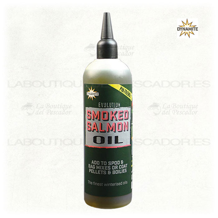 DYNAMITE EVOLUTION OIL 300ML SMOKED SALMON - Carpfishingbarato CHIMBOMBO LIQUIDO OIL