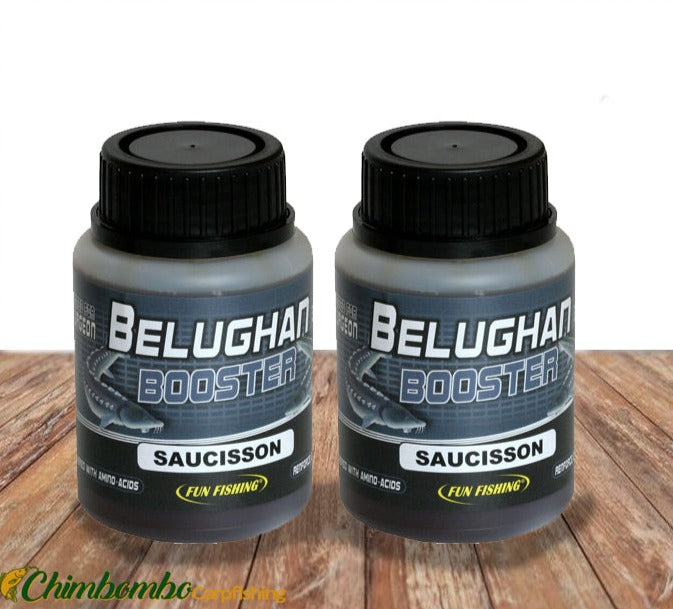 FUN FISHING BELUGHAN BOOSTER SAUCISSON 200ML - Carpfishingbarato CHIMBOMBO