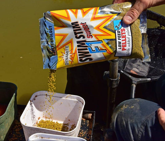 DYNAMITE SWIM STIM F1 SWEET PELLETS 6 MM - Carpfishingbarato CHIMBOMBO PELLETS