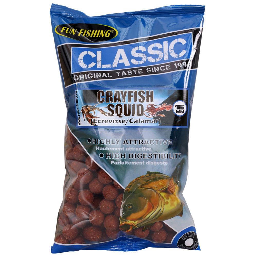 FUN FISHING CLASSIC ECREVISE/ CALAMAR BOILIE 15 MM - Carpfishingbarato CHIMBOMBO