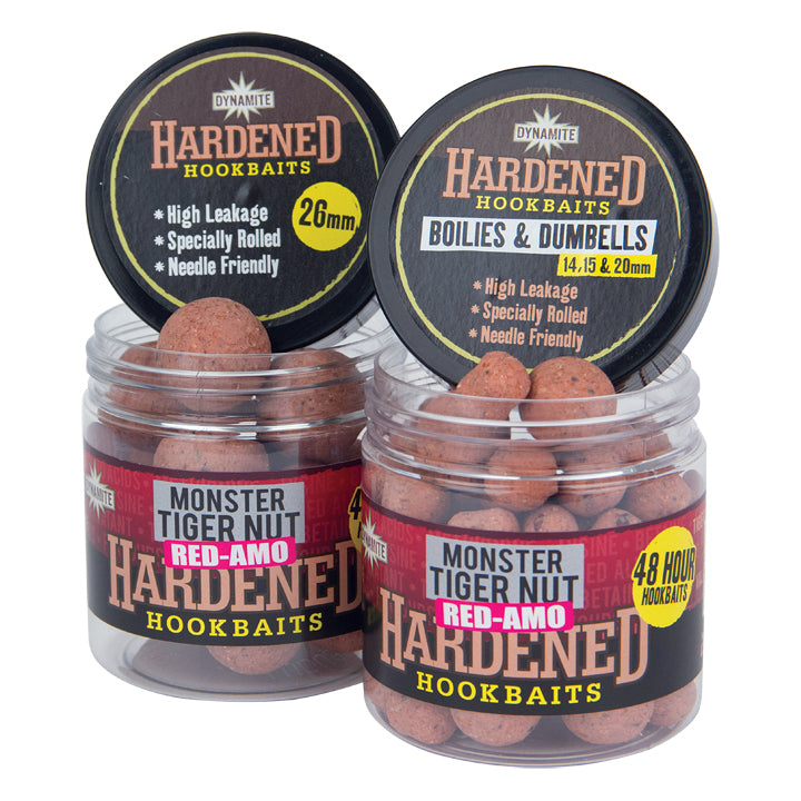 DYNAMITE HARDENED BOILES & DUMBELLS MONSTER TIGER NUT RED-AMO - Carpfishingbarato CHIMBOMBO HOOKBAITS