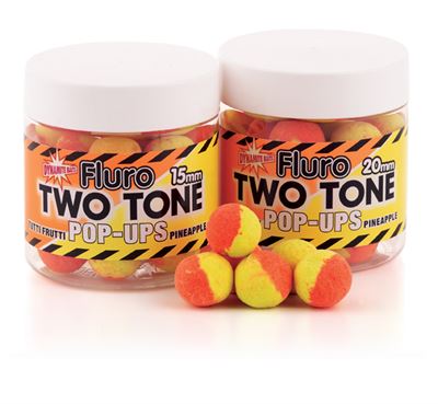 DYNAMITE FLURO TWO TONE TUTTI-FRUTTI/PINEAPPLE 15 MM - Carpfishingbarato CHIMBOMBO POP UPS