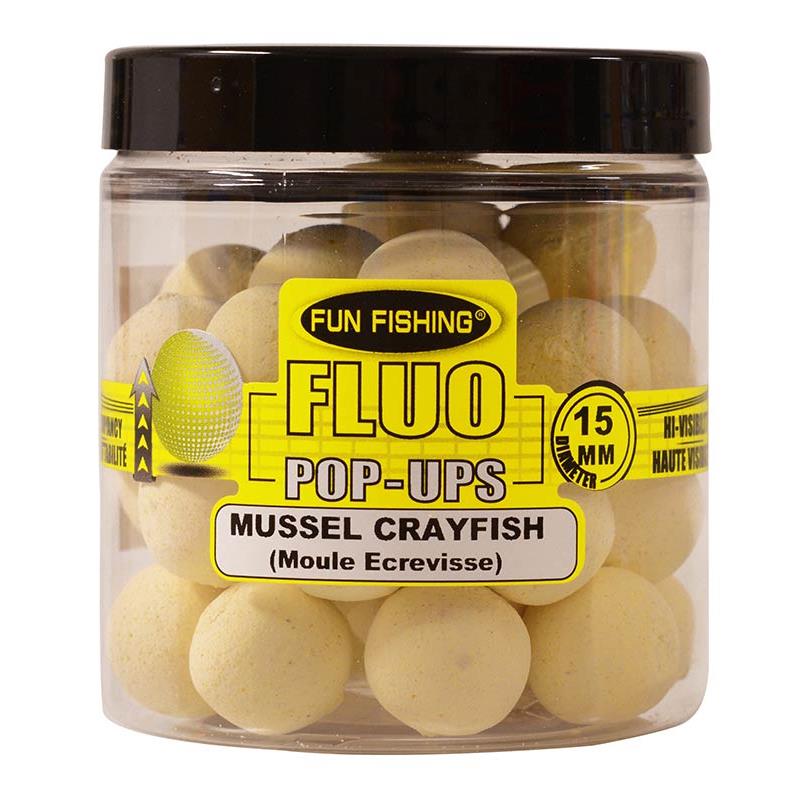 FUN FISHING POP UPS FLUO MUSSEL CRAYFISH 15MM - Carpfishingbarato CHIMBOMBO 