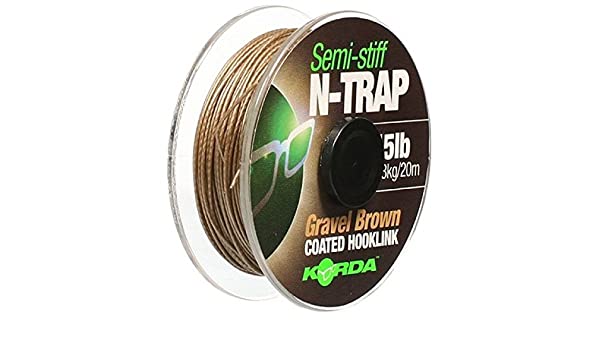 KORDA SEMI-STIFF N-TRAP GRAVEL BROWN 30 LB - Carpfishingbarato CHIMBOMBO HILO BAJOS