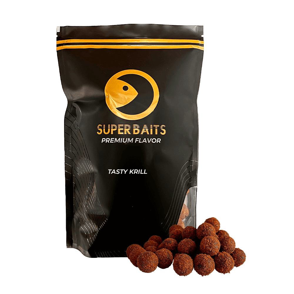 SUPERBAITS PREMIUM BOILIES TASTY KRILL 20MM - Carpfishingbarato CHIMBOMBO BOILIES