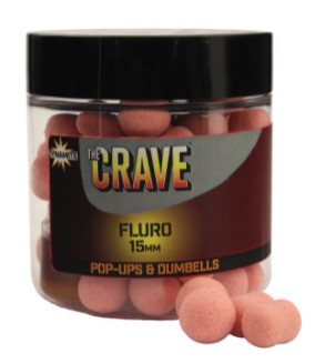 DYNAMITE THE CRAVE FLURO 15MM POP-UPS Y DUMBELLS - Carpfishingbarato CHIMBOMBO POP-UP DUMBELL