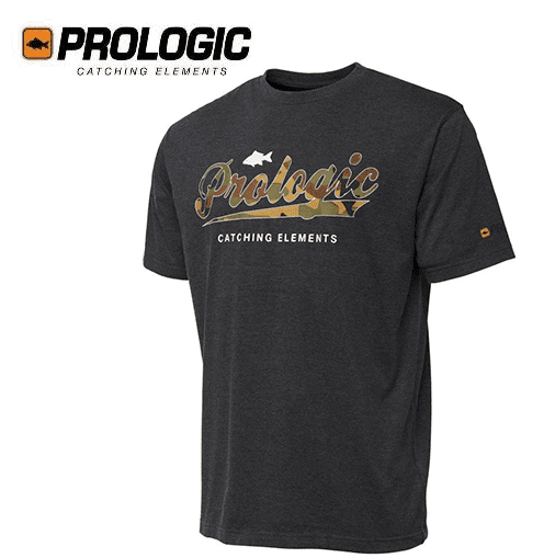 CAMISETA PROLOGIC CAMO LOGO T SHIRT GREY MELANGE - Carpfishingbarato CHIMBOMBO CAMISETA