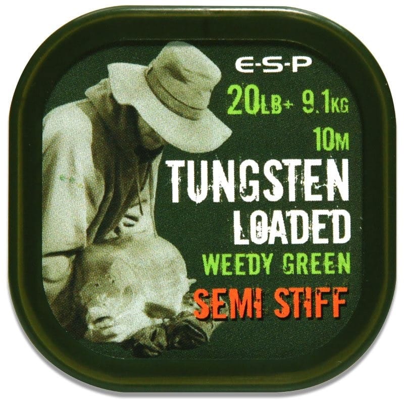 E.S.P. TUNGSTEN LOADED WEEDY GREEN SEMI SATIFF 20LB+9.1KG - Carpfishingbarato CHIMBOMBO HILO BAJOS