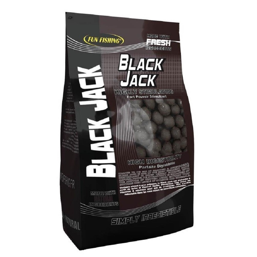 FUN FISHING BLACK JACK HIGHLY DIGESTIBILITY PELLETS 15MM  1KG - Carpfishingbarato CHIMBOMBO BOILIES