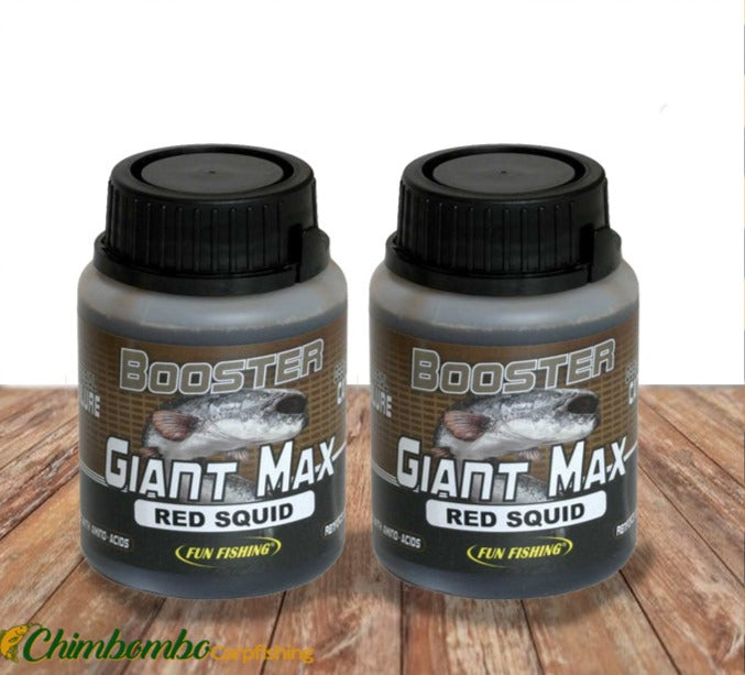 FUN FISHING BOOSTER GIANT MAX RED SQUID 200ML - Carpfishingbarato CHIMBOMBO LIQUIDO BOOSTER