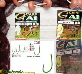 GAMAKATSU A1 G-CARP SUPER  CAMOU MARRON Nº4 - Carpfishingbarato CHIMBOMBO anzuelo