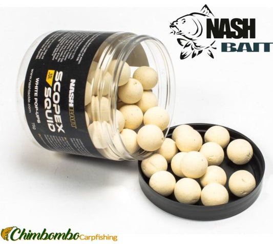 NASH SCOPEX SQUID WHITE POP UPS 15MM - Carpfishingbarato CHIMBOMBO 