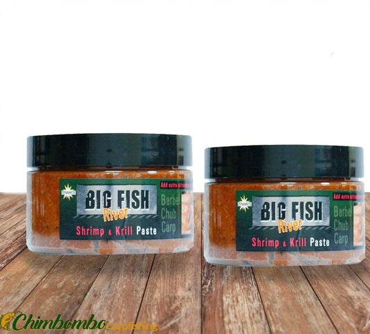 DYNAMITE Big Fish River Paste SHRIMP &amp; KRILL - Carpfishingbarato CHIMBOMBO PASTA