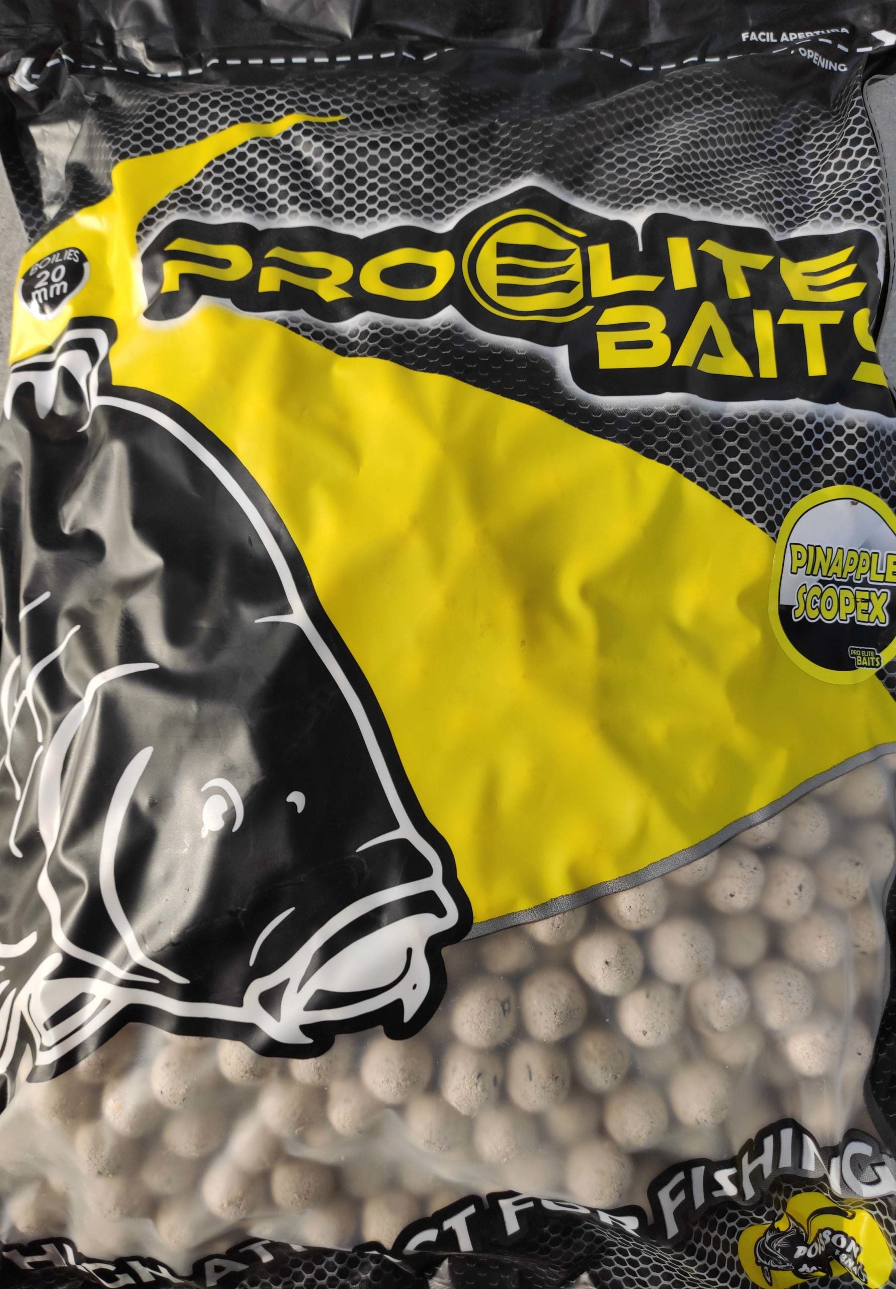 POISSON PRO ELITE BAITS BOILIES PIÑA SCOPEX 20MM 8 KG - Carpfishingbarato CHIMBOMBO 