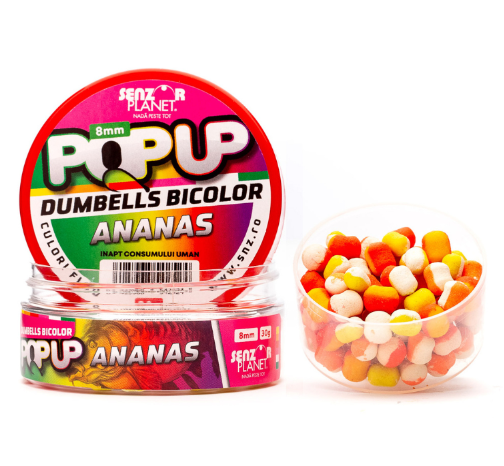 Senzor Planet Pop Up Dumbell Bicolor Piña 8mm