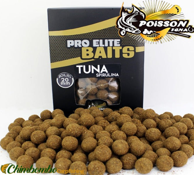 POISSON PRO ELITE BAITS TUNA SPIRULINA BOILIES 20MM - Carpfishingbarato CHIMBOMBO BOILIES