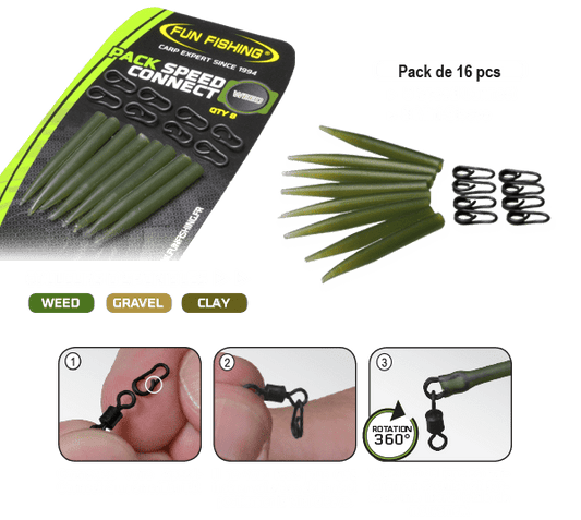 FUN FISHING PACK SPEED CONNECT CLAY - Carpfishingbarato CHIMBOMBO PACK CONNECT