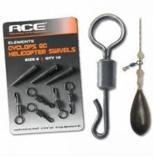 ACE CYCLOPS QC HELICOPTER SWIVELS - Carpfishingbarato CHIMBOMBO MONTAJE HELICOPTERO