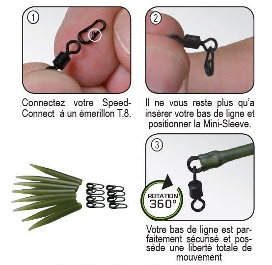 FUN FISHING  SPEED CONNECT &amp; MINI-SLEEVES 16 PCS - Carpfishingbarato CHIMBOMBO PACK CONNECT