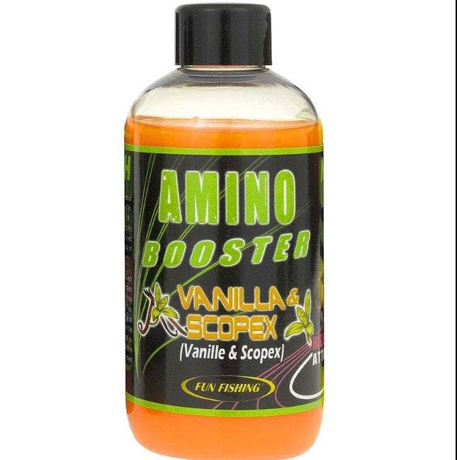 FUN FISHING AMINO BOOSTER VANILLA &amp; SCOPEX 200ML - Carpfishingbarato CHIMBOMBO 