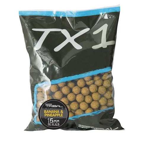 SHIMANO BAIT TX1 BOILIE BANANAPINEAPPLE 20MM – 1KG PACK 3×2 - Carpfishingbarato CHIMBOMBO BOILIES