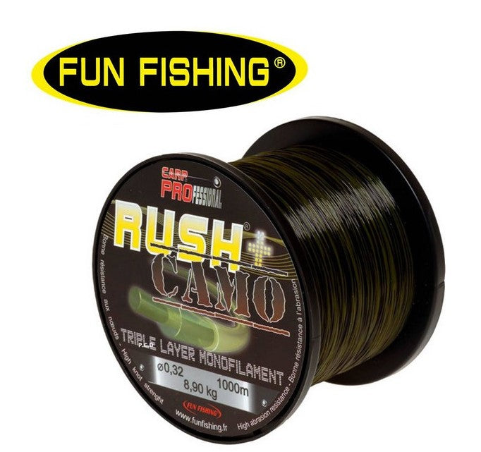 FUN FISHING RUSH +CAMO 1000M 0.40MM - Carpfishingbarato CHIMBOMBO HILO