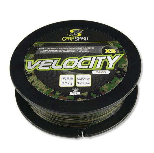 CARP SPIRIT VELOCITY CAMO 0.30 MM 1200M - Carpfishingbarato CHIMBOMBO HILO