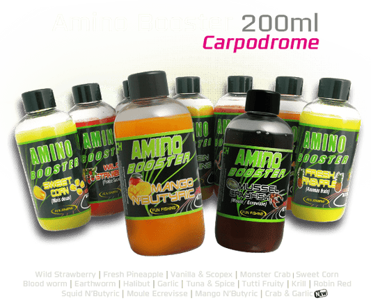 FUN FISHING AMINO BOOSTER MONSTER CRAB 200 ML - Carpfishingbarato CHIMBOMBO LIQUIDO AMINO BOOSTER