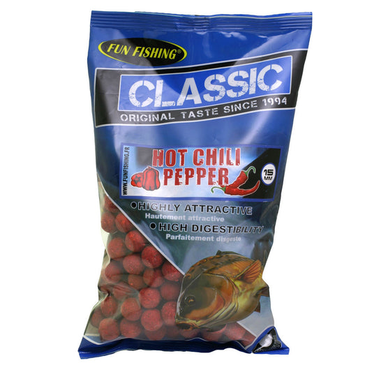 FUN FISHING CLASSIC HOT CHILLI PEPPER BOILIE 15 MM - Carpfishingbarato CHIMBOMBO 