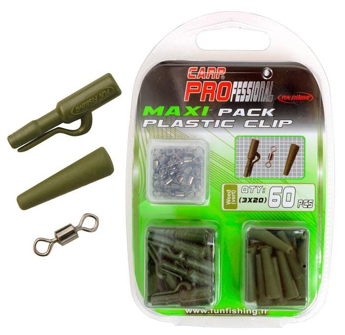 FUN FISHING MAXI PACK PLASTIC CLIP 60 PIEZAS - Carpfishingbarato CHIMBOMBO KIT DE MONTAJE