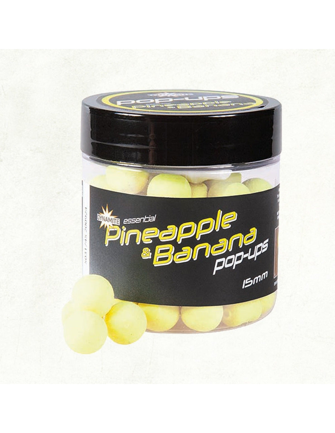 DYNAMITE POP UPS PINEAPPLE &amp; BANANA 15MM - Carpfishingbarato CHIMBOMBO POP-UP DUMBELL