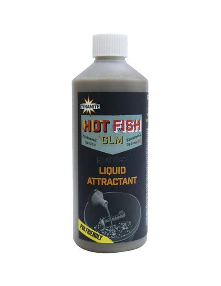 DYNAMITE HOT FISH GLM LIQUID ATTRACTANT 500 ML - Carpfishingbarato CHIMBOMBO LIQUIDO