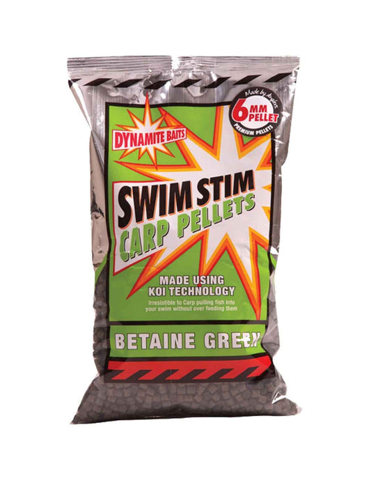 DYNAMITE SWIM STIM F1 SWEET BETAINE GREEN PELLETS 6 MM - Carpfishingbarato CHIMBOMBO PELLETS