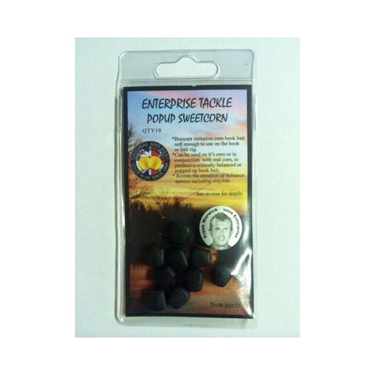 ENTERPRISE TACKLE pop up imitacion sweetcorn (secos) 10und,NEGROS - Carpfishingbarato CHIMBOMBO MAIZ ARTIFICIAL