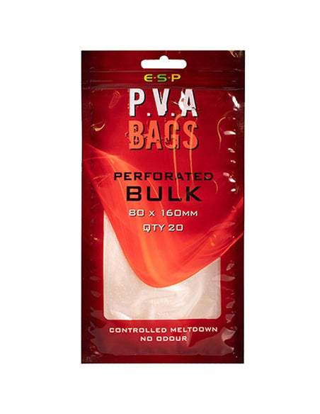 E.S.P. PVA BAGS PERFORATED BULK 80 X 160 MM 20 UND - Carpfishingbarato CHIMBOMBO BOLSAS