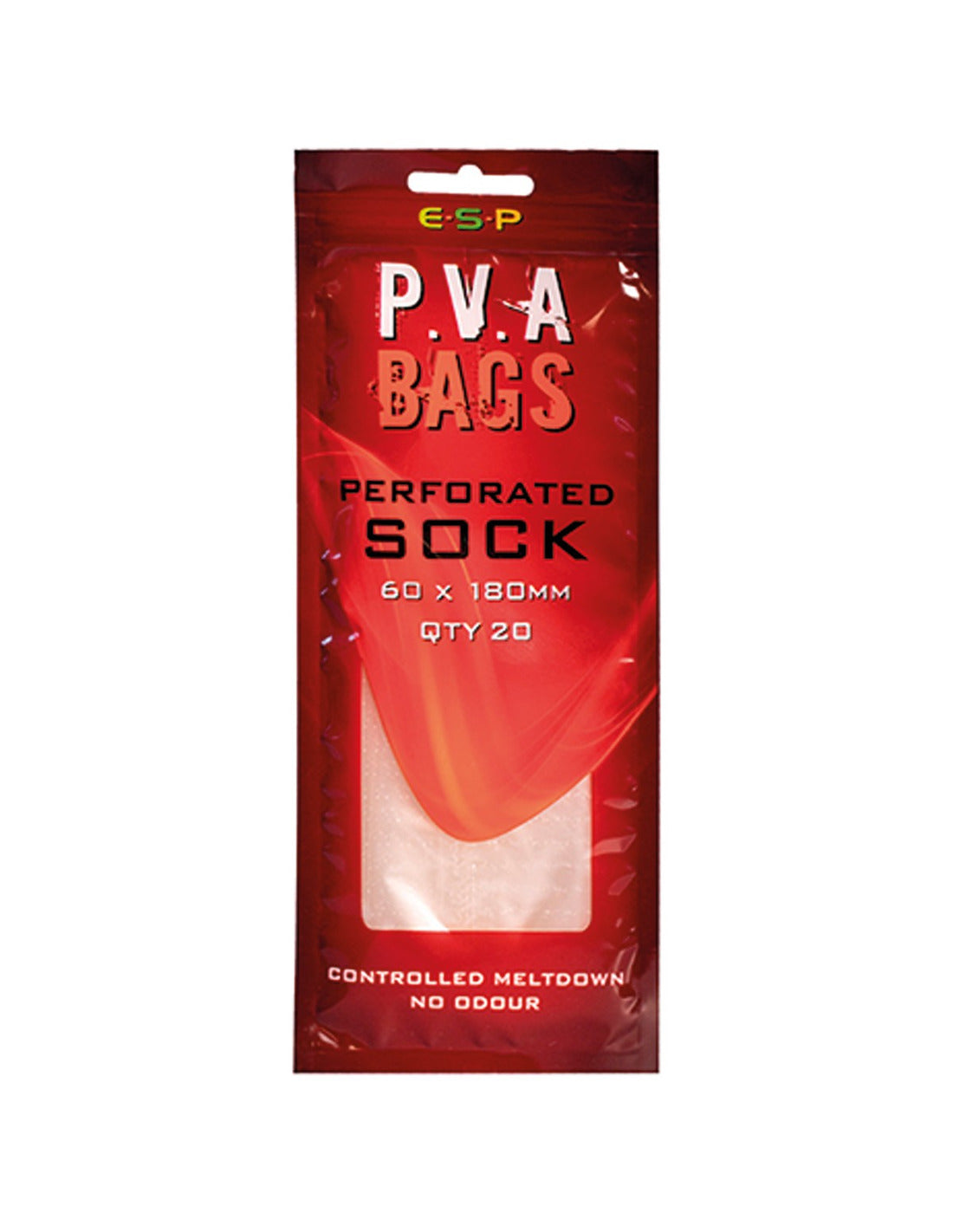 E.S.P. PVA BAGS PERFORATED SOCK 60 X 180 MM 20 UND - Carpfishingbarato CHIMBOMBO BOLSAS