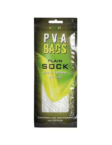 E.S.P PVA BAGS PLAIN SOCK 60 x 180mm 20 QTY - Carpfishingbarato CHIMBOMBO BOLSAS