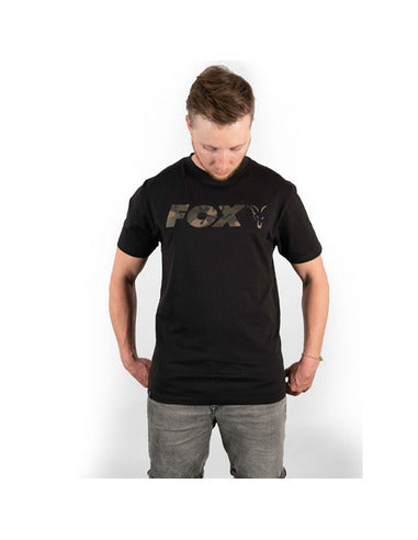 FOX T-SHIRT BLACK/CAMO PRINT TALLA/3XL - Carpfishingbarato CHIMBOMBO CAMISETA