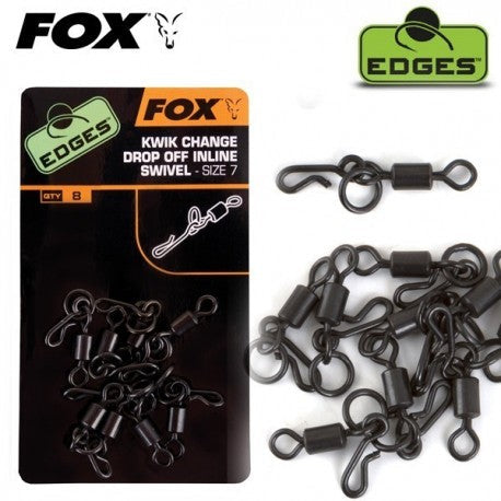 FOX - KWIK CHANGE DROP OFF INLINE SWIVEL , SIZE 7 . 8 UND - Carpfishingbarato CHIMBOMBO EMERILLON RAPIDO