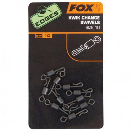 FOX EDGES KWIK CHANGE SWIVELS SIZE 10 - Carpfishingbarato CHIMBOMBO ENGANCHE RAPIDO