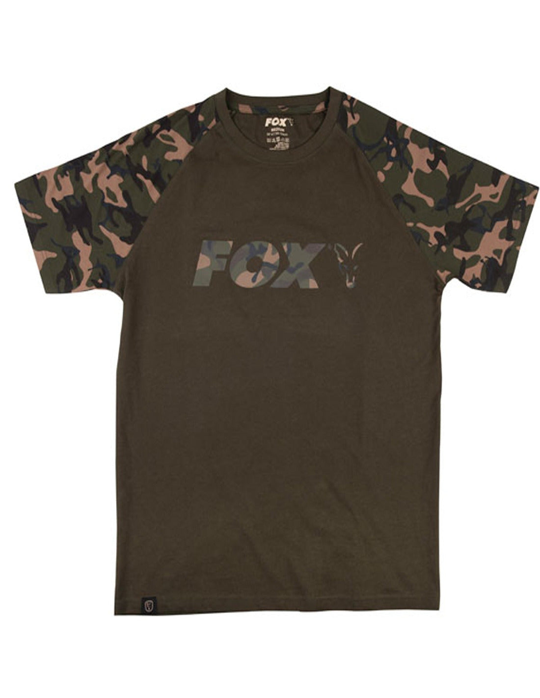 FOX T-SHIRT RAGLAN KHAKI CAMO - Carpfishingbarato CHIMBOMBO CAMISETA