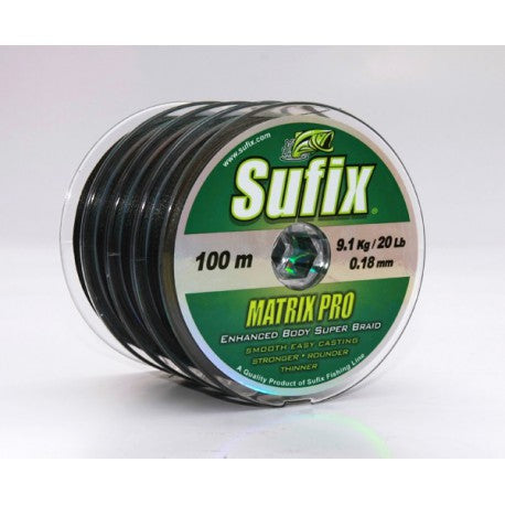 SUFIX MATRIX PRO 8.4KG 18LB 0.14MM 100M - Carpfishingbarato CHIMBOMBO HILO TRENZADO