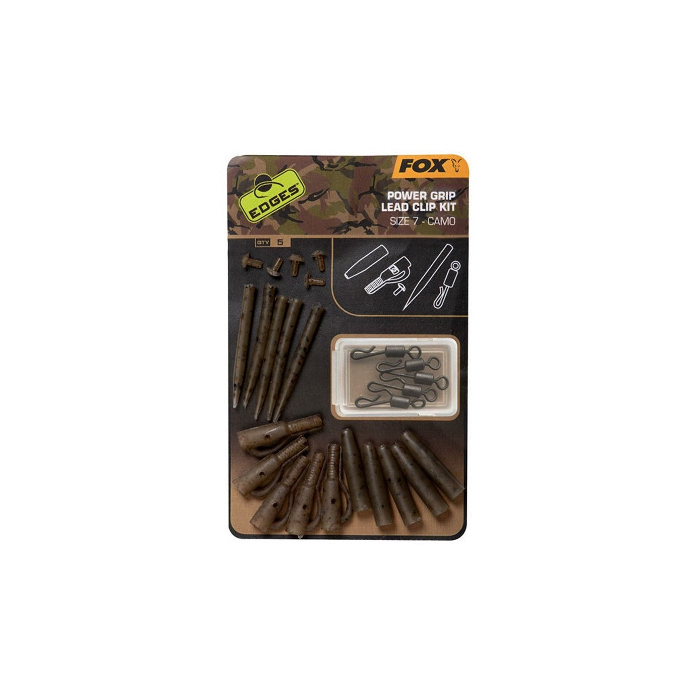 FOX POWER GRIP LEAD CLIP KIT-SIZE 7-CAMO - Carpfishingbarato CHIMBOMBO KIT DE MONTAJE