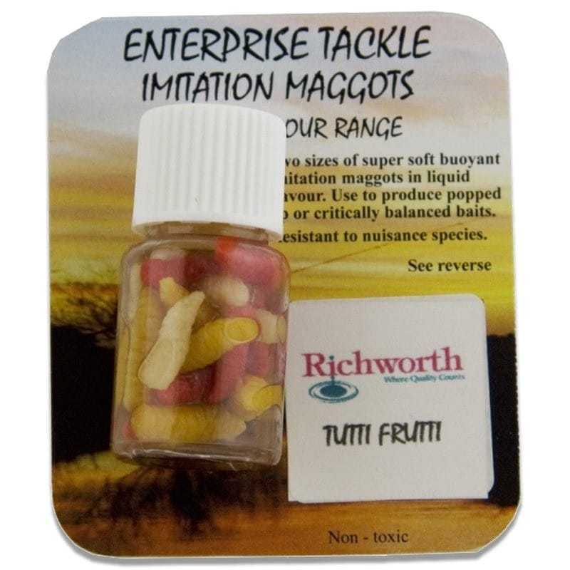 ENTERPRISE TACKLE pop up imitación , MAGGOTS , CON LIQUIDO DE RICHWORTH TUTTI FRUTTI - Carpfishingbarato CHIMBOMBO GUSANO ARTIFICIAL