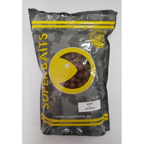 SUPERBAITS BOILIE 14MM SQUID &amp; OCTOPUS - Carpfishingbarato CHIMBOMBO PELLETS