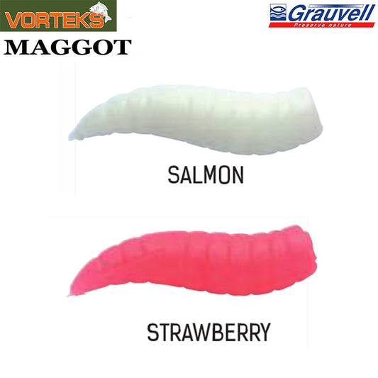 VORTEKS MAGGOT STRAWBERRY 40PCS - Carpfishingbarato CHIMBOMBO GUSANO ARTIFICIAL