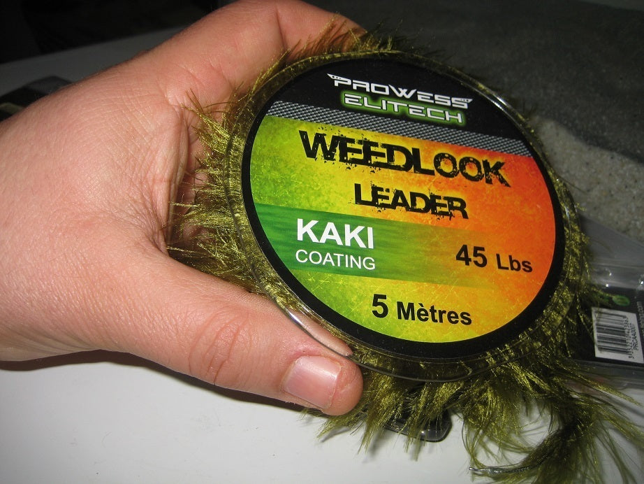 PROWESS WEEDLOOK LEADER KAKI 5M 45LBS - Carpfishingbarato CHIMBOMBO LEADCORE